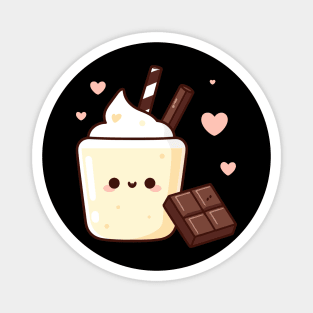 Kawaii Vanilla Milkshake and Chocolate | Kawaii Lover Design | Cute Food Magnet